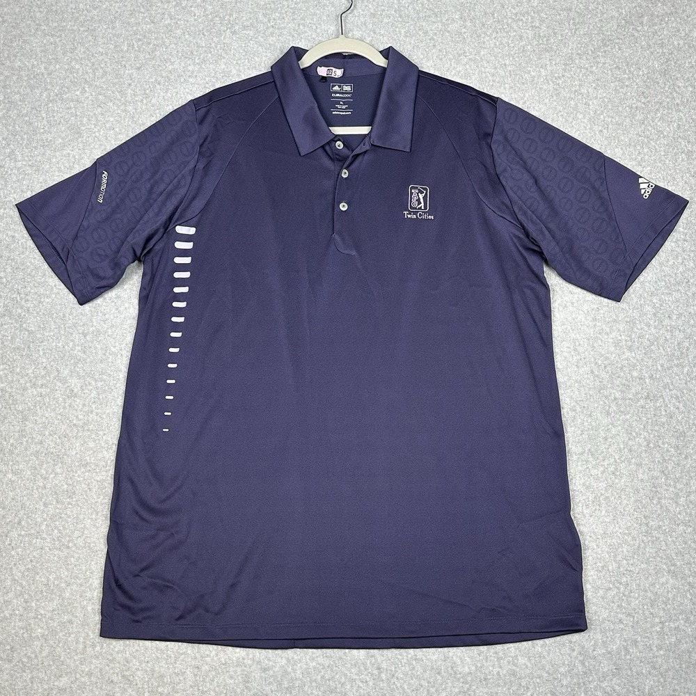 Adidas Shirt Mens XL Purple ClimaCool Polo Formotion TPG Twin Cities Golf SS